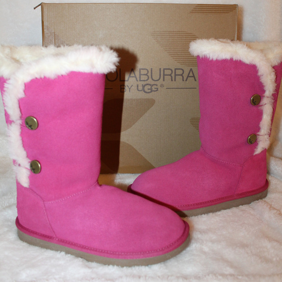 UGG KOOLABURRA KENSLEI SUEDE‎ FUR BOOTS NEW! PINK - Picture 1 of 7